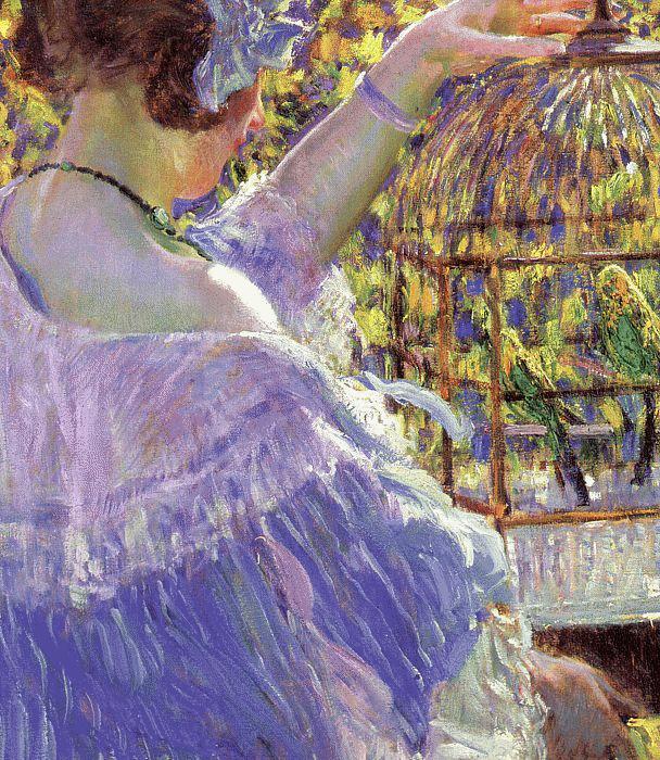 Frederick Friesek The Bird Cage oil painting image